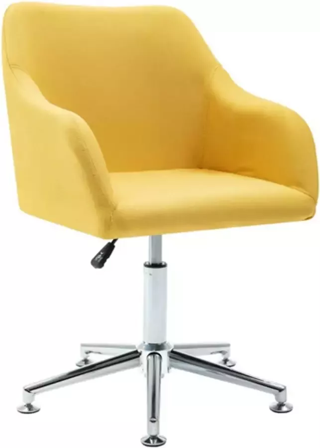 VidaXL Kantoorstoel draaibaar stof geel - Foto 1