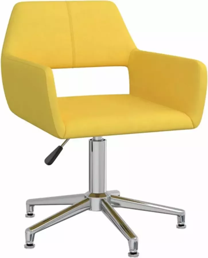VIDAXL Kantoorstoel draaibaar stof geel