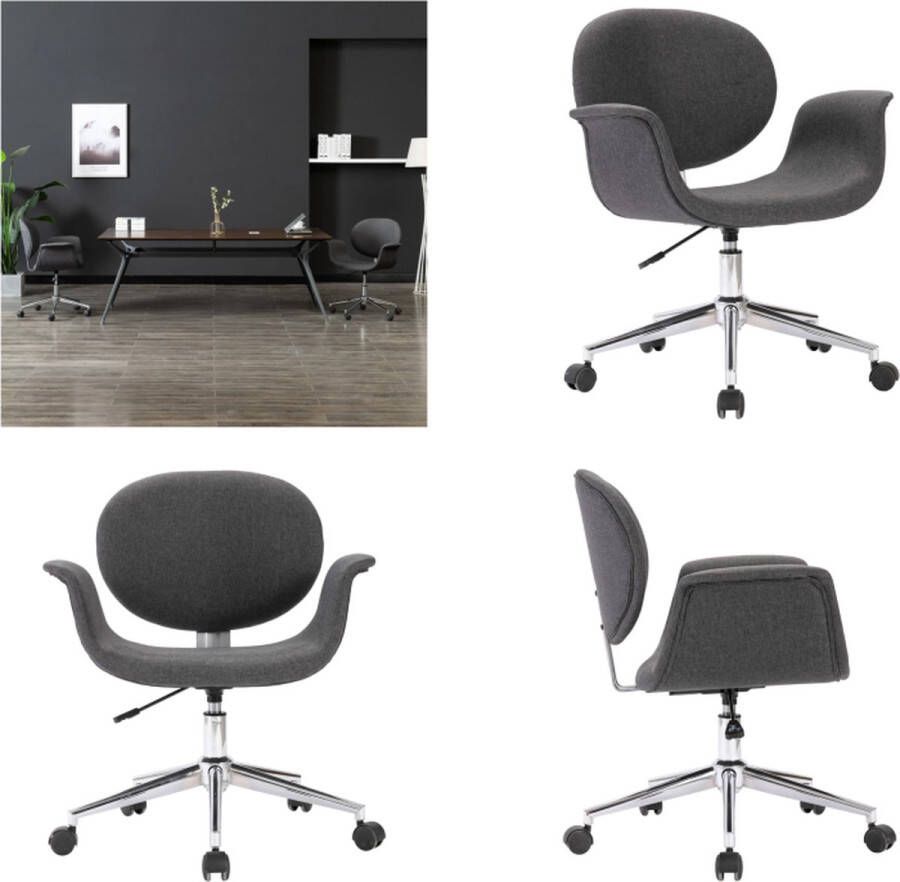 VidaXL Kantoorstoel draaibaar stof grijs Kantoorstoel Kantoorstoelen Stoel Stoelen