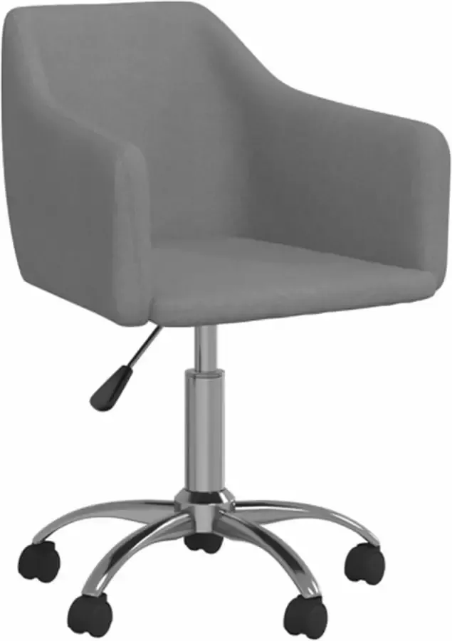 VidaXL Kantoorstoel draaibaar stof lichtgrijs - Foto 2
