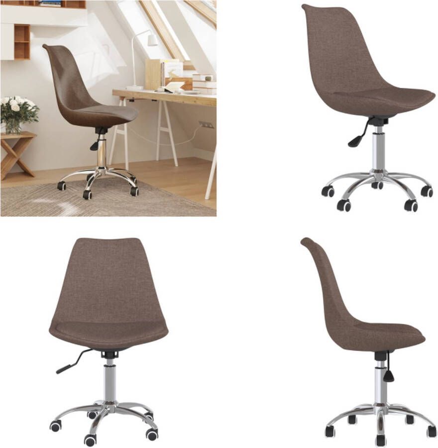 VidaXL Kantoorstoel draaibaar stof taupe Bureaustoel Bureaustoelen Stoel Kantoorstoel
