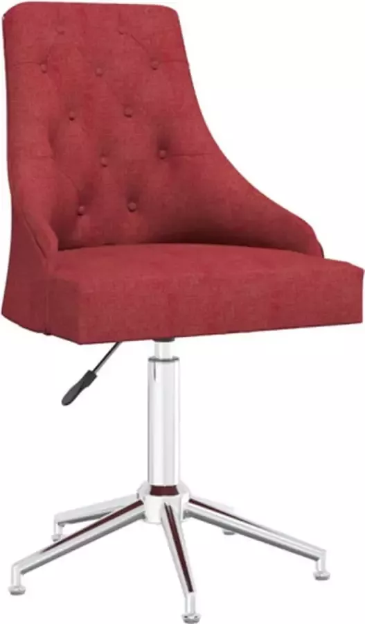 VIDAXL Kantoorstoel draaibaar stof wijnrood - Foto 2