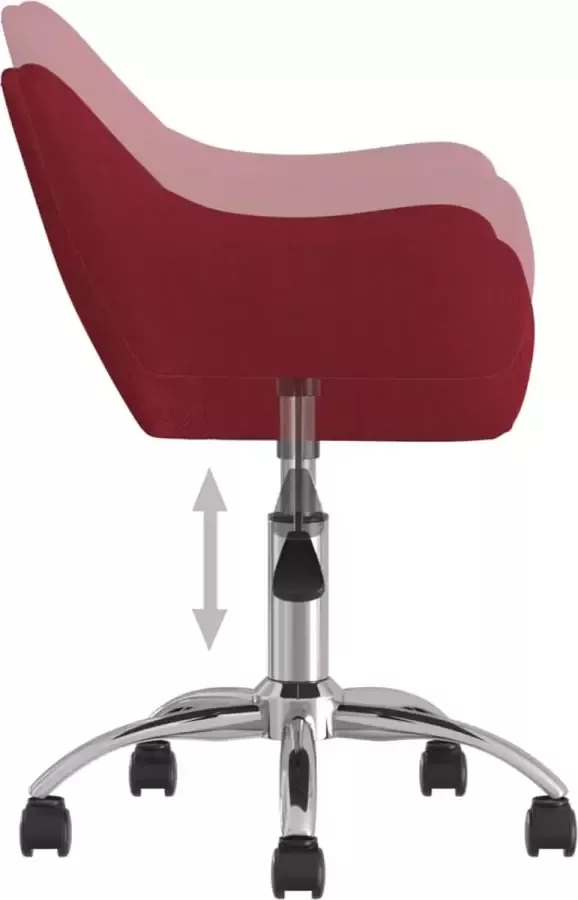 VIDAXL Kantoorstoel draaibaar stof wijnrood - Foto 1