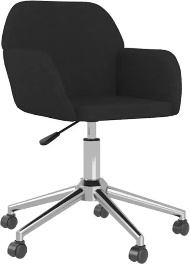 VidaXL Eetkamerstoel draaibaar stof zwart - Foto 3