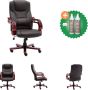 VidaXL Kantoorstoel echt leer bruin Bureaustoel Inclusief Onderhoudsset - Thumbnail 1