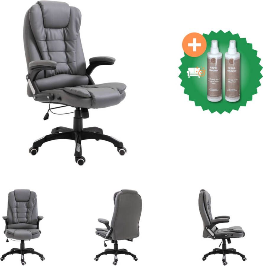 VidaXL Kantoorstoel kunstleer antraciet Bureaustoel Inclusief Onderhoudsset