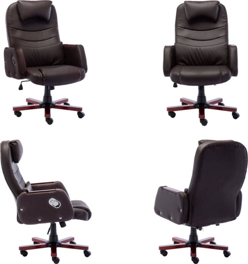 VidaXL Kantoorstoel kunstleer bruin Bureaustoel Bureaustoelen Computer Stoel Computer Stoelen