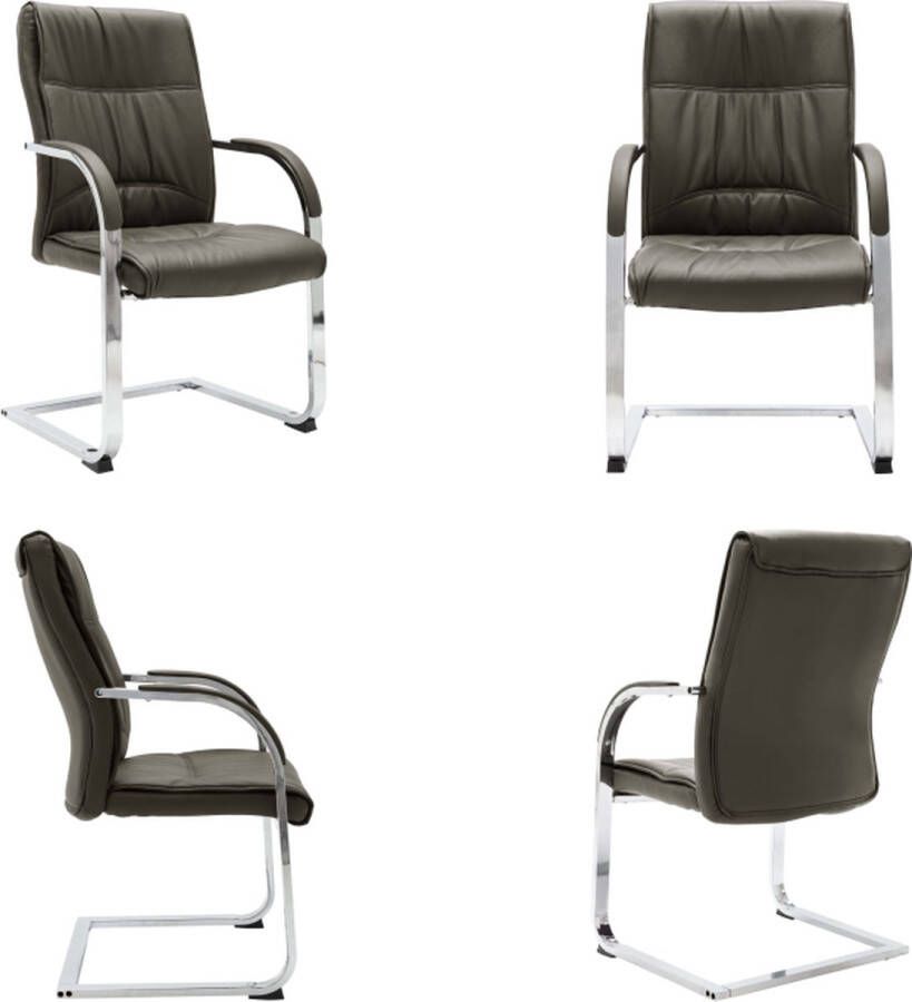 VidaXL Kantoorstoel kunstleer grijs Kantoorstoel Kantoorstoelen Stoel Stoelen