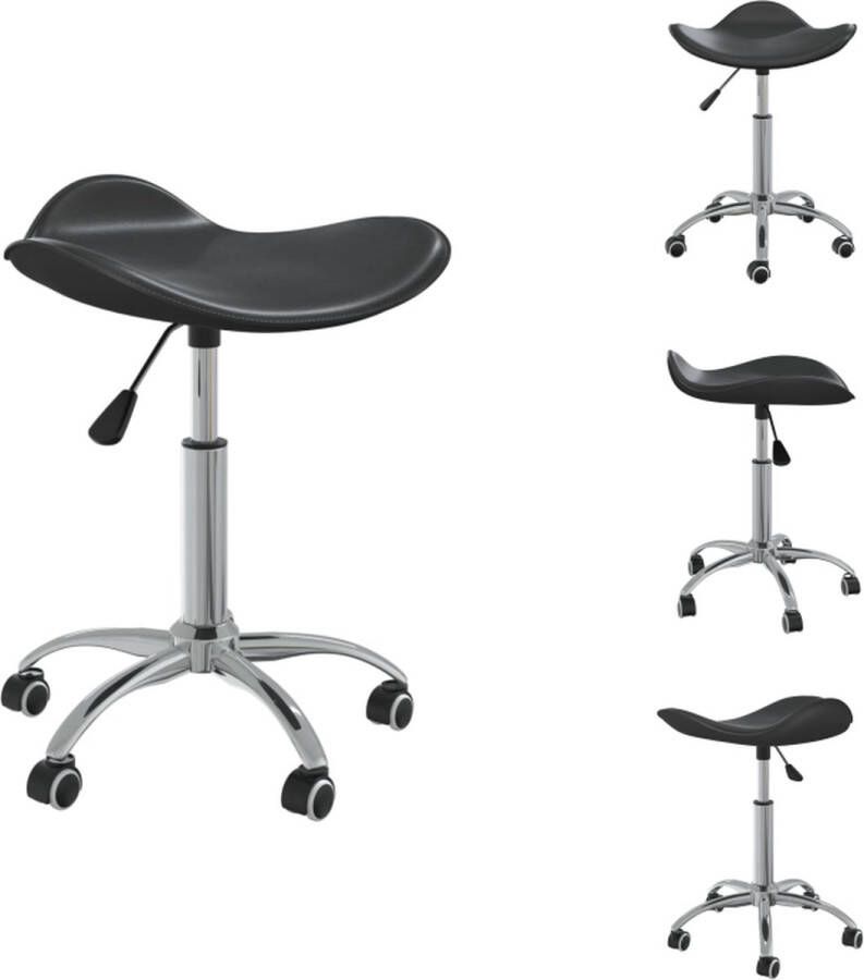 VidaXL Kantoorstoel Zwevend Zwart kunstleer en ijzer 55 x 59 x 88 cm Ergonomisch Bureaustoel