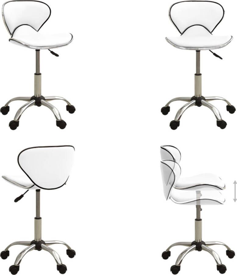VidaXL Kantoorstoel kunstleer wit Bureaustoel Bureaustoelen Computer Stoel Computer Stoelen