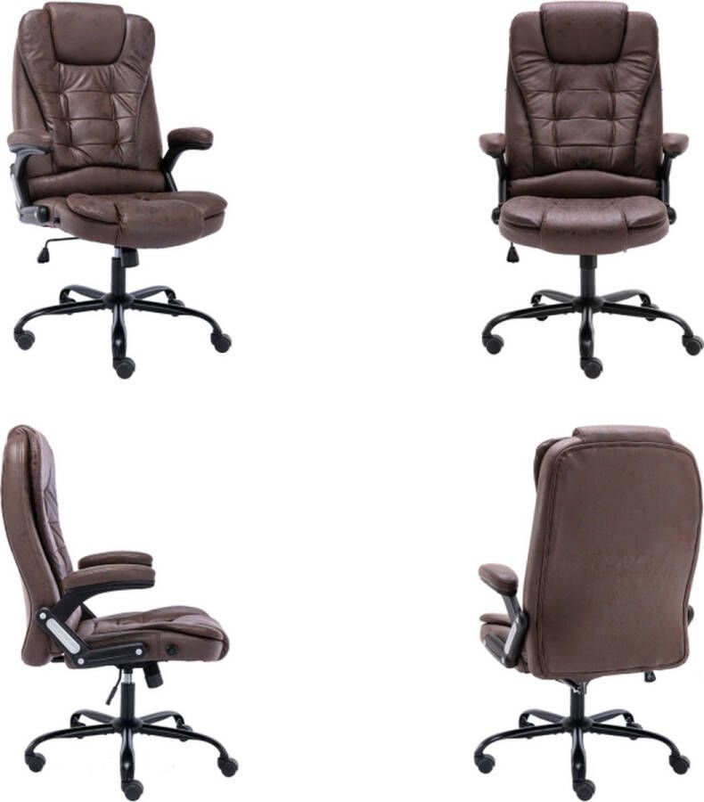 VidaXL Kantoorstoel kunstsuède donkerbruin Bureaustoel Bureaustoelen Computer Stoel Computer Stoelen - Foto 2