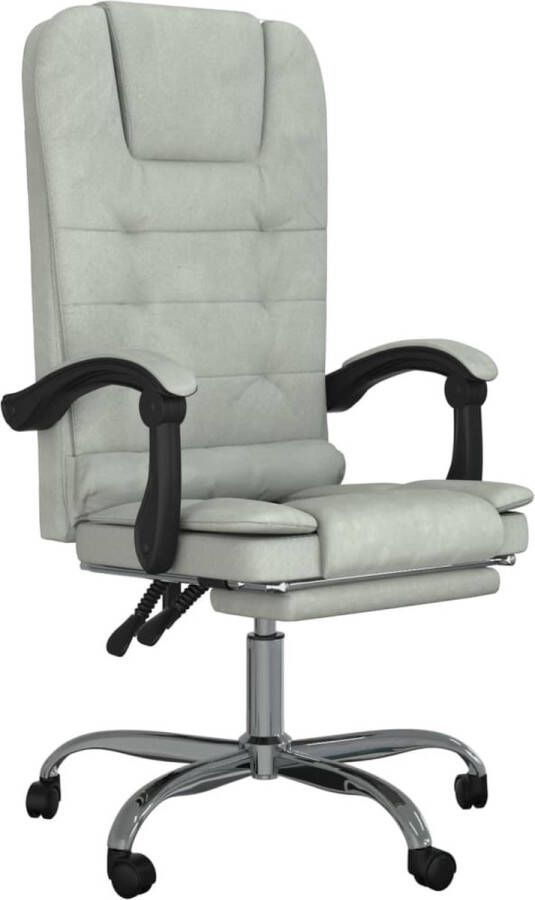 VidaXL -Kantoorstoel-massage-verstelbaar-fluweel-lichtgrijs - Foto 2