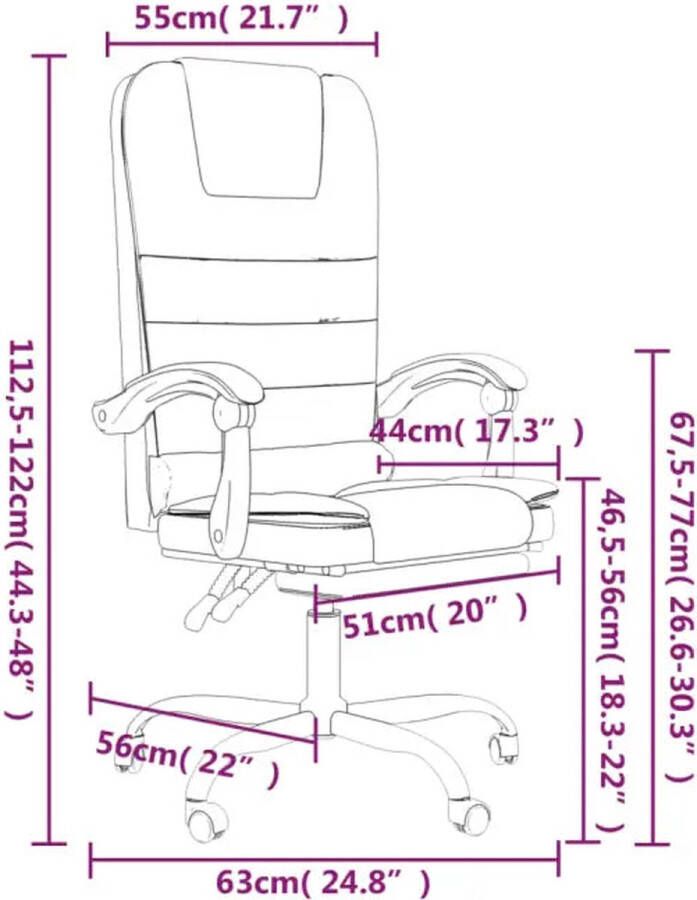 VidaXL -Kantoorstoel-massage-verstelbaar-fluweel-lichtgrijs - Foto 3