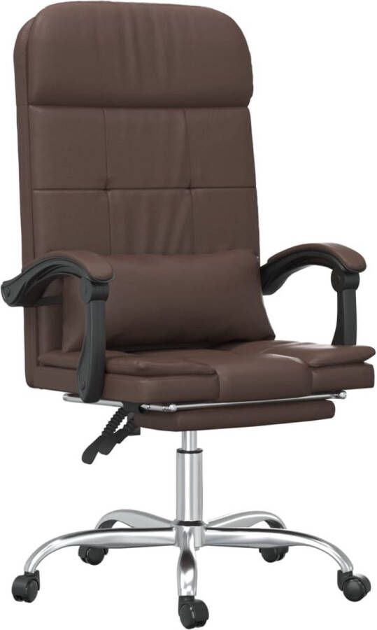 VidaXL -Kantoorstoel-massage-verstelbaar-kunstleer-bruin - Foto 2