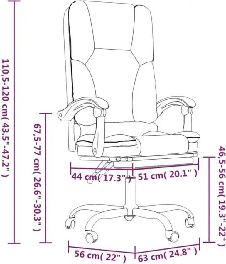 VidaXL -Kantoorstoel-massage-verstelbaar-kunstleer-grijs - Foto 2