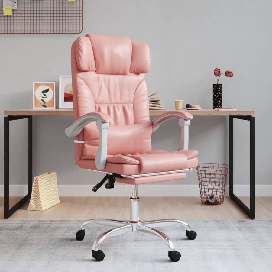 VidaXL -Kantoorstoel-massage-verstelbaar-kunstleer-roze - Foto 3