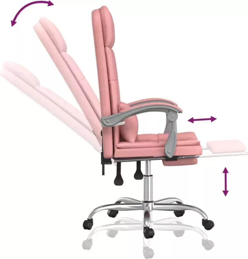 VidaXL -Kantoorstoel-massage-verstelbaar-kunstleer-roze - Foto 2