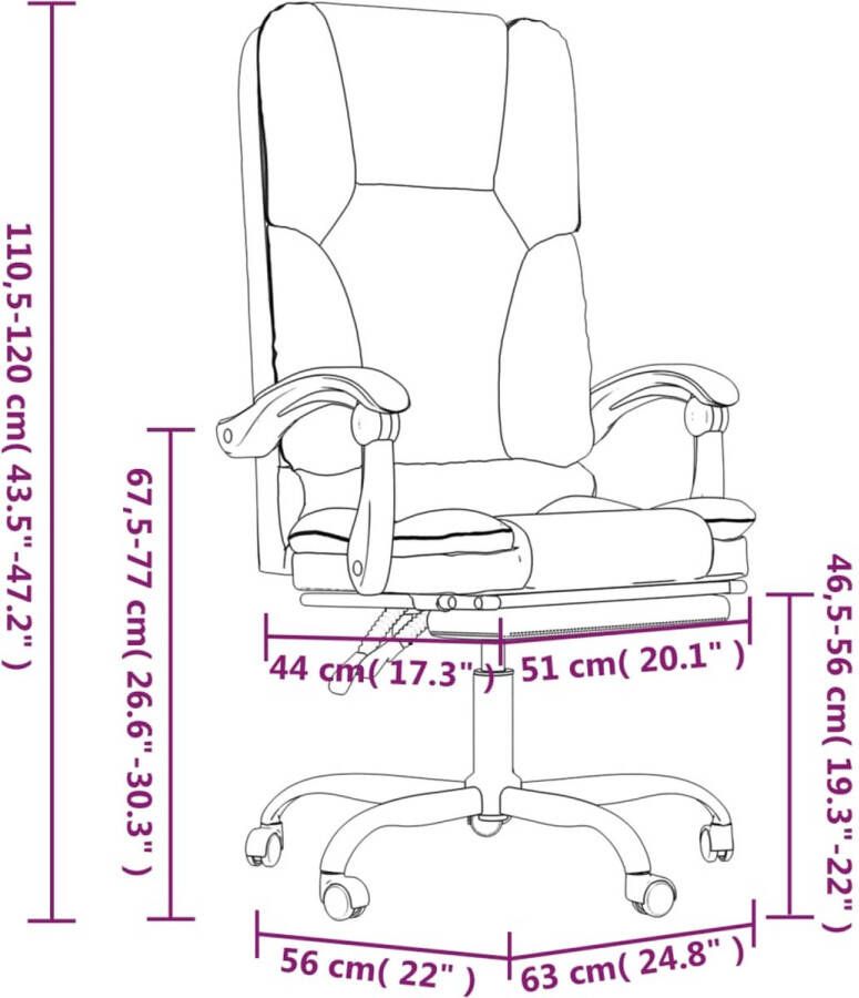 VidaXL -Kantoorstoel-massage-verstelbaar-kunstleer-wit - Foto 3