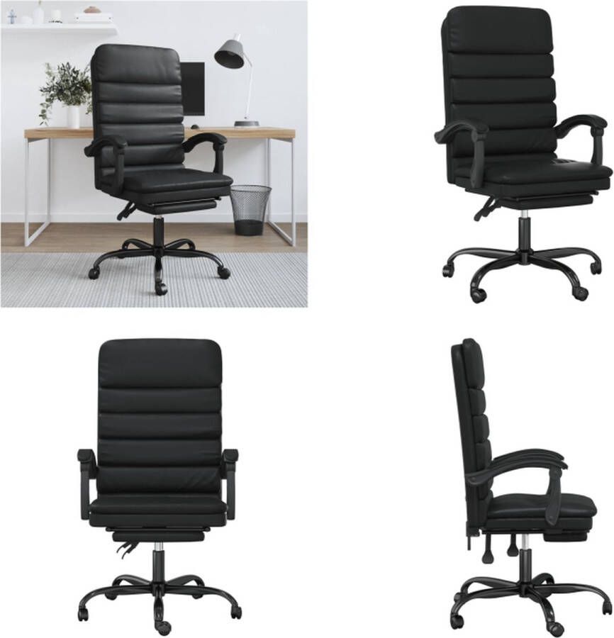 VidaXL Kantoorstoel massage verstelbaar kunstleer zwart Massage Bureaustoel Massage Bureaustoelen Massage Stoel Elektrische Bureaustoel