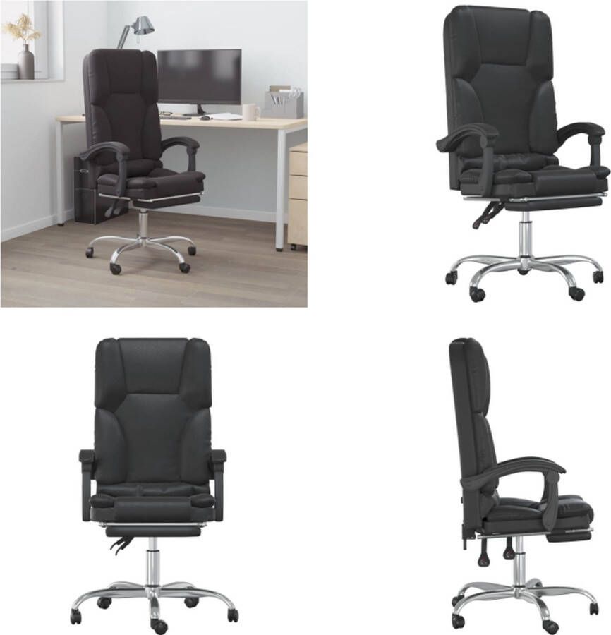 VidaXL Kantoorstoel massage verstelbaar kunstleer zwart Massage Bureaustoel Massage Bureaustoelen Massage Stoel Elektrische Bureaustoel