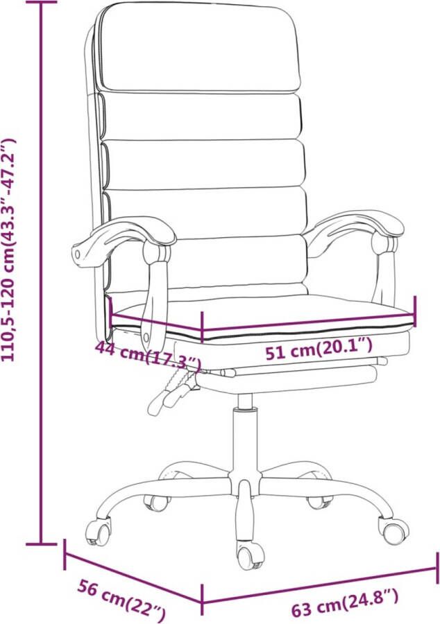 VidaXL -Kantoorstoel-massage-verstelbaar-stof-bruin - Foto 3