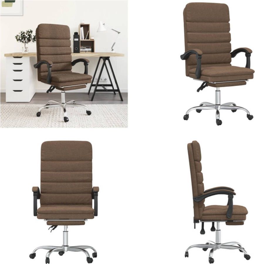 VidaXL Kantoorstoel massage verstelbaar stof bruin Massage Bureaustoel Massage Bureaustoelen Massage Stoel Elektrische Bureaustoel