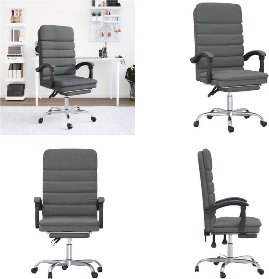 VidaXL Kantoorstoel massage verstelbaar stof donkergrijs Massage Bureaustoel Massage Bureaustoelen Massage Stoel Elektrische Bureaustoel - Foto 2
