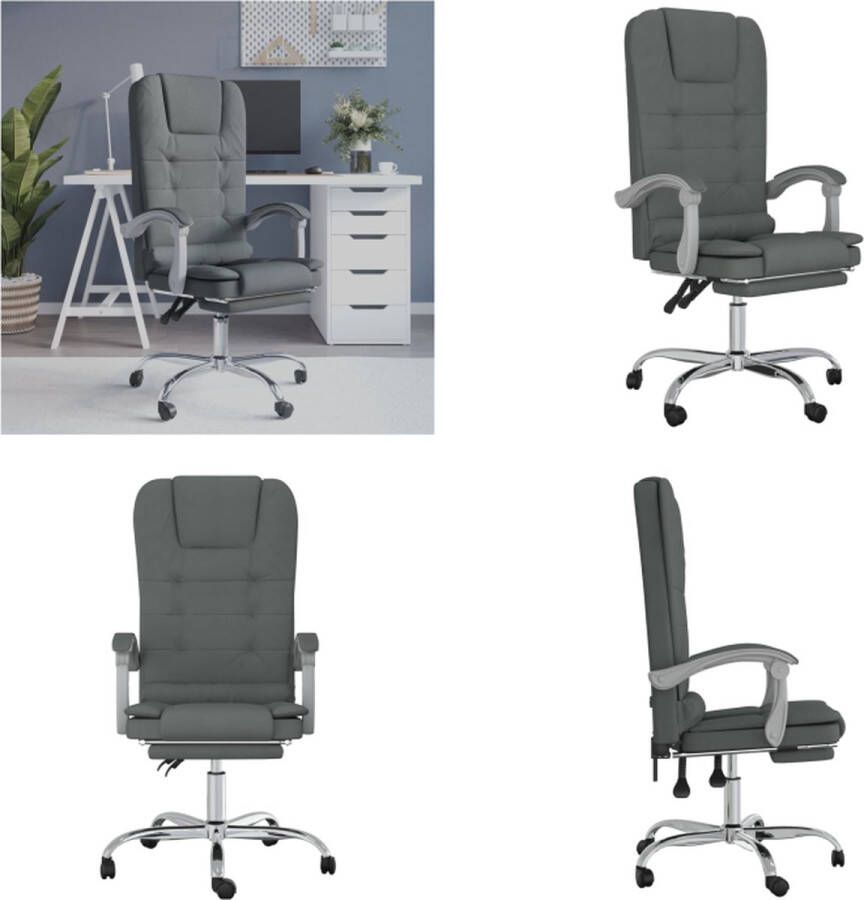 VidaXL Kantoorstoel massage verstelbaar stof donkergrijs Massage Bureaustoel Massage Bureaustoelen Massage Stoel Elektrische Bureaustoel