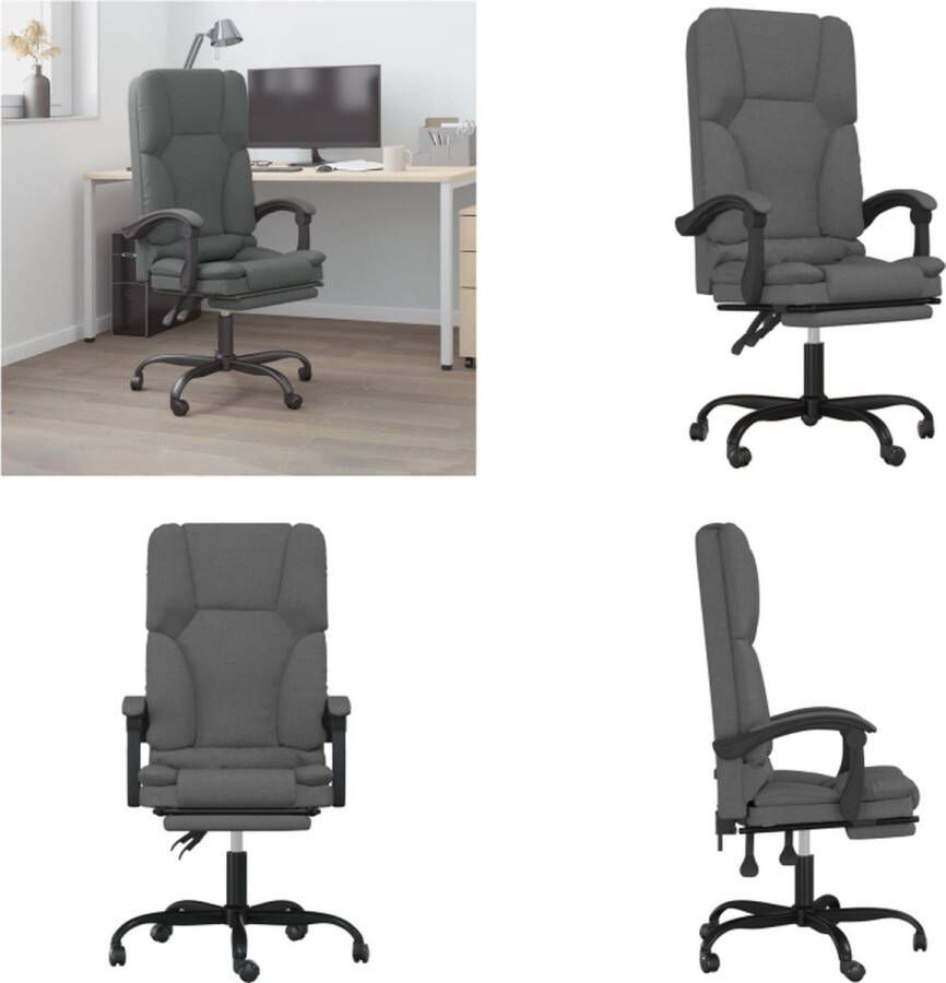VidaXL Kantoorstoel massage verstelbaar stof donkergrijs Massage Bureaustoel Massage Bureaustoelen Massage Stoel Elektrische Bureaustoel