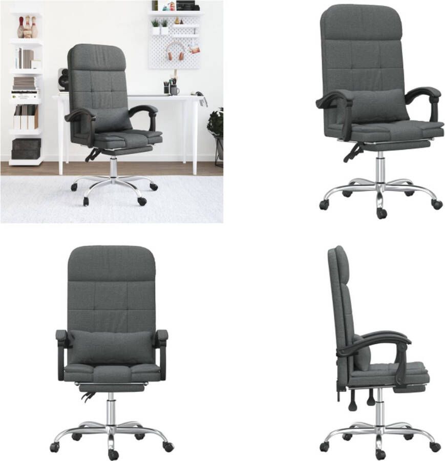 VidaXL Kantoorstoel massage verstelbaar stof donkergrijs Massage Bureaustoel Massage Bureaustoelen Massage Stoel Elektrische Bureaustoel