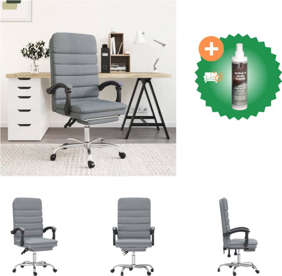 VidaXL Verstelbare Bureaustoel Lichtgrijs 63x56x(110.5-120) cm Massagefunctie Bureaustoel Inclusief Reiniger - Foto 2