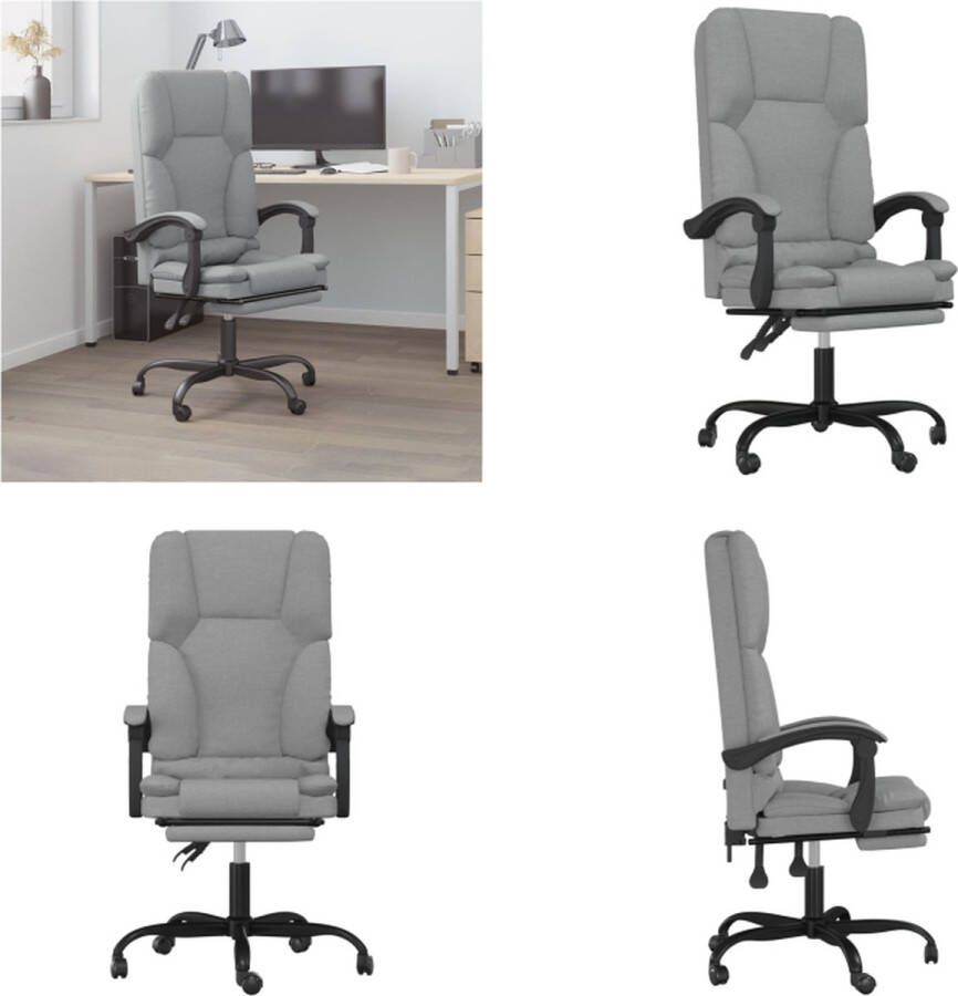 VidaXL -Kantoorstoel-massage-verstelbaar-stof-lichtgrijs - Foto 3