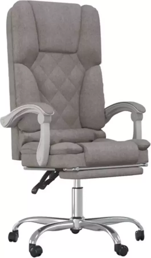 VIDAXL Kantoorstoel massage verstelbaar stof taupe - Foto 3