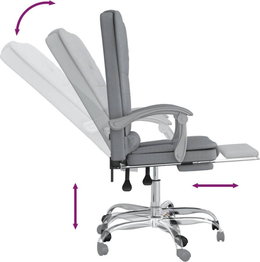 VidaXL -Kantoorstoel-massage-verstelbaar-stof-taupe - Foto 4