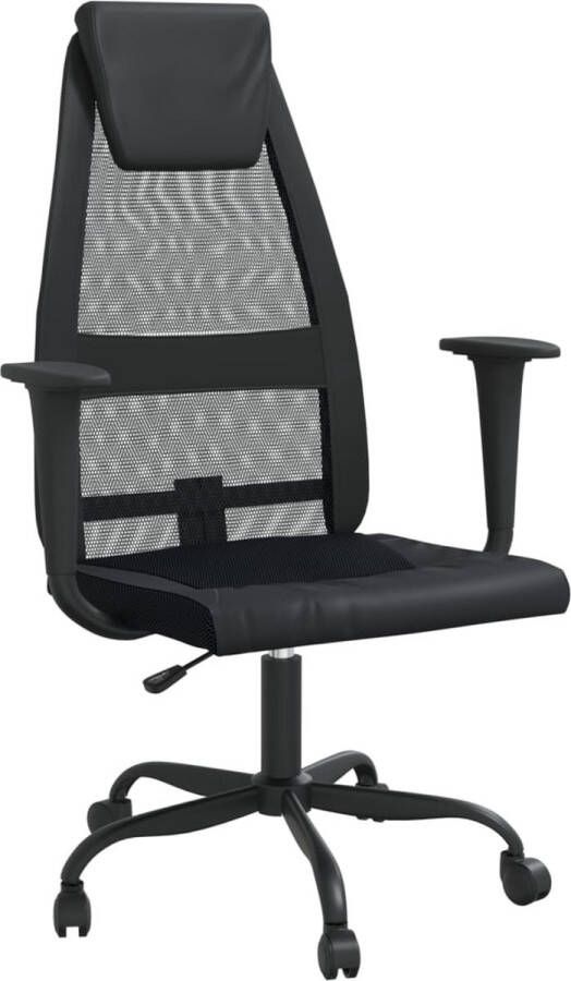 VidaXL -Kantoorstoel-verstelbare-hoogte-mesh-en-kunstleer-zwart - Foto 3