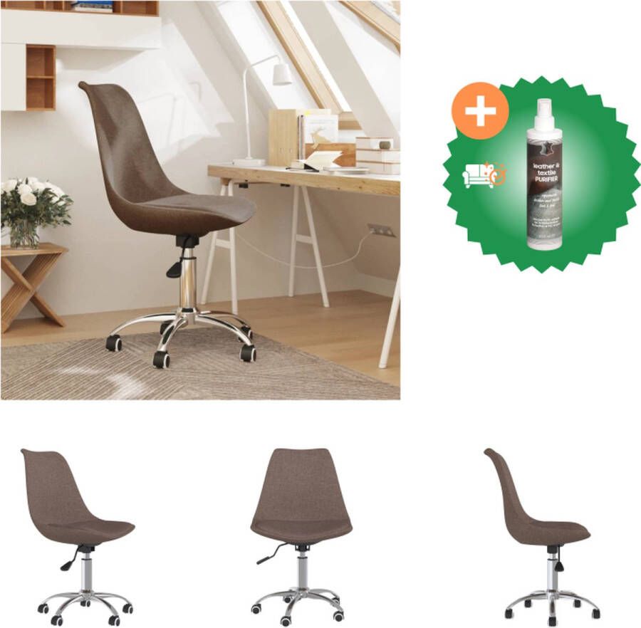 VidaXL kantoorstoel Stoelen 48 x 58 x (81 93) cm Trendy en verstelbaar Taupe Bureaustoel Inclusief Reiniger