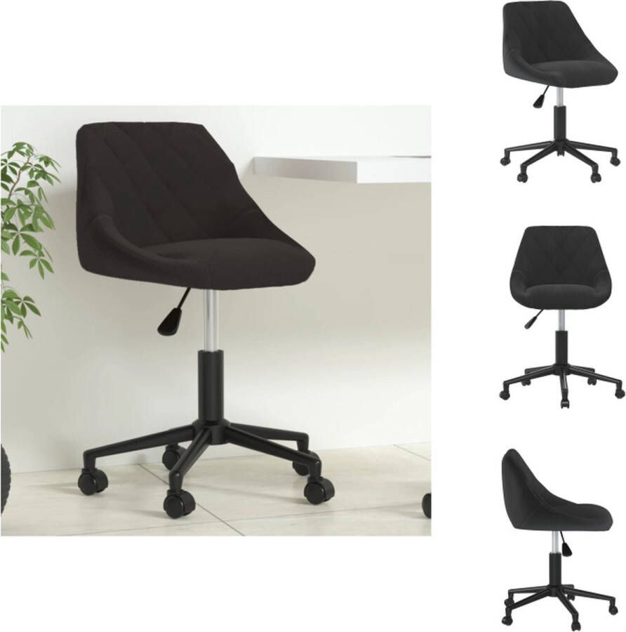 VidaXL Eetkamerstoel Eetkamerstoelen Keukenstoelen Keukenstoel Kantoorstoel draaibaar fluweel zwart