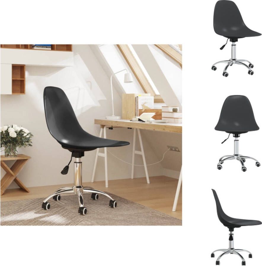 vidaXL Kantoorstoel Verstelbaar en Draaibaar Lichtgrijs 46 x 59 x (75-88) cm PP en Verchroomd Metaal Bureaustoel