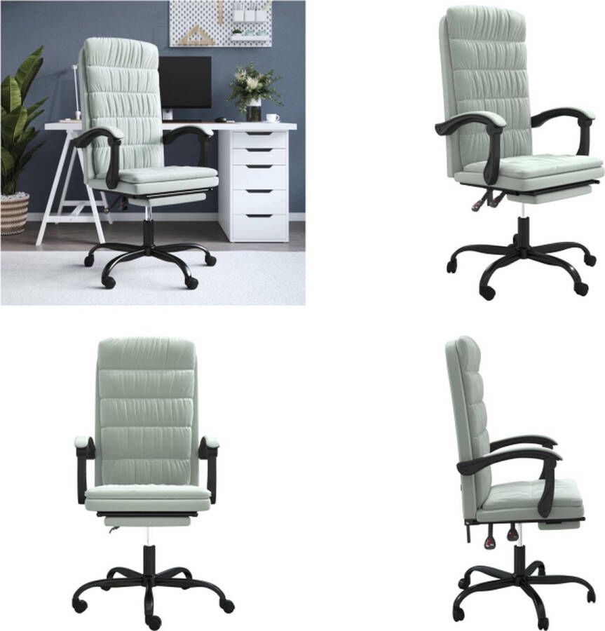 VidaXL Kantoorstoel verstelbaar fluweel lichtgrijs Bureaustoel Bureaustoelen Verstelbare Kantoorstoel Computer Stoel