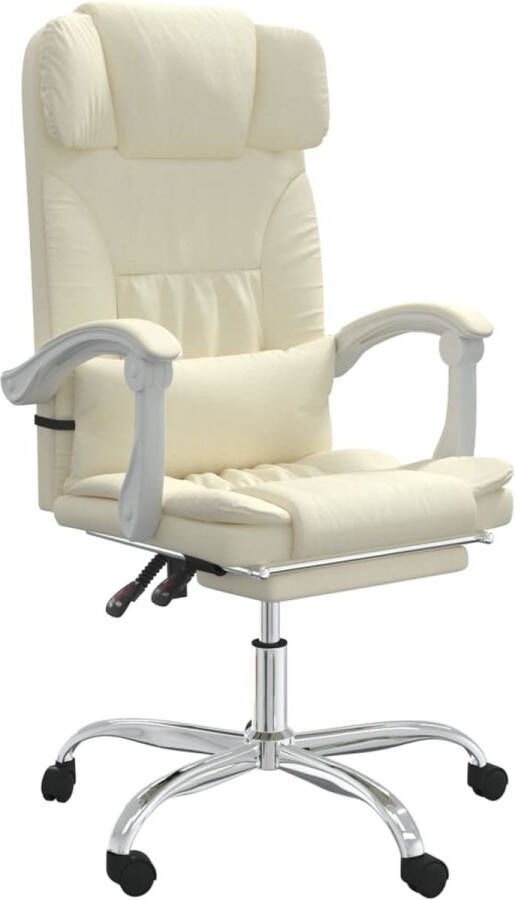 VidaXL -Kantoorstoel-massage-verstelbaar-kunstleer-crèmekleurig - Foto 2