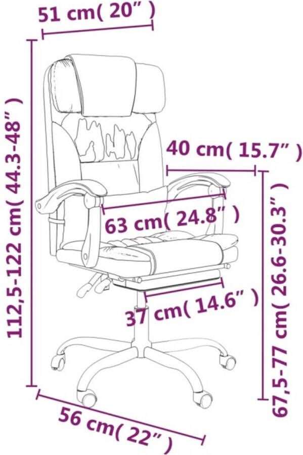 VidaXL -Kantoorstoel-verstelbaar-kunstleer-grijs - Foto 3