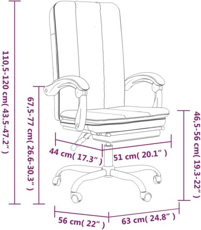 VidaXL -Kantoorstoel-verstelbaar-kunstleer-grijs - Foto 2