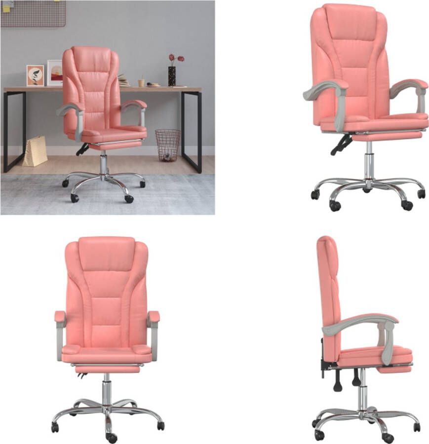 VidaXL Kantoorstoel verstelbaar kunstleer roze Verstelbare Bureaustoel Stoel Bureaustoel Computerstoel