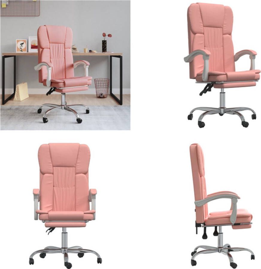 VidaXL Kantoorstoel verstelbaar kunstleer roze Verstelbare Bureaustoel Stoel Bureaustoel Computerstoel