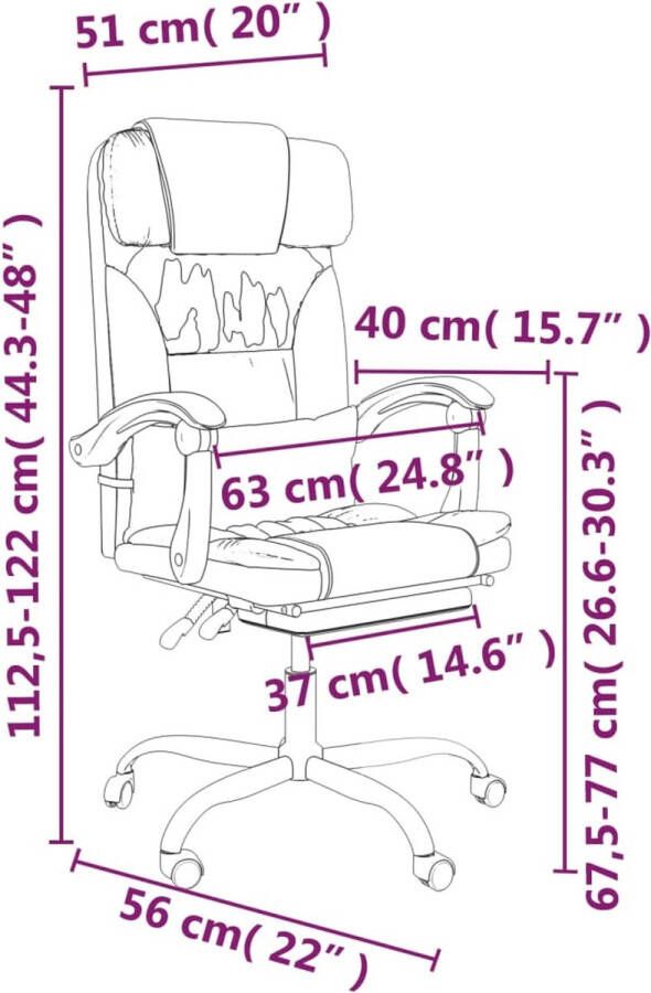 VidaXL -Kantoorstoel-verstelbaar-kuntsleer-wit - Foto 3