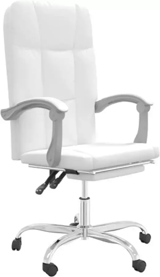 VidaXL -Kantoorstoel-verstelbaar-kuntsleer-wit - Foto 2