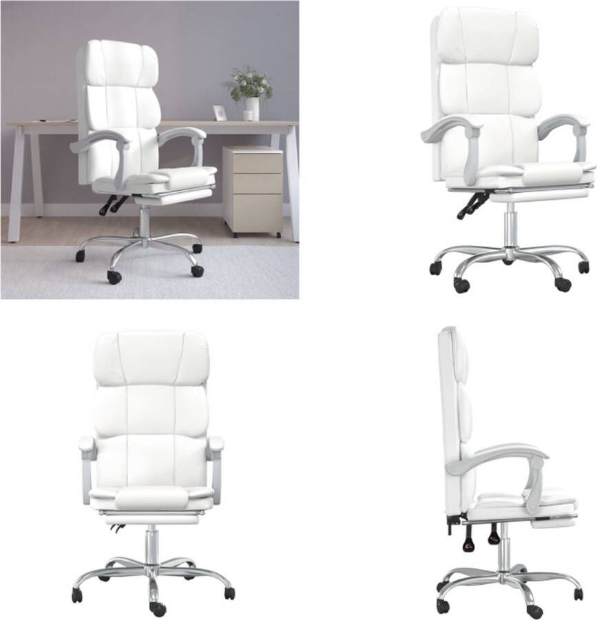 VidaXL Kantoorstoel verstelbaar kuntsleer wit Verstelbare Bureaustoel Stoel Bureaustoel Computerstoel