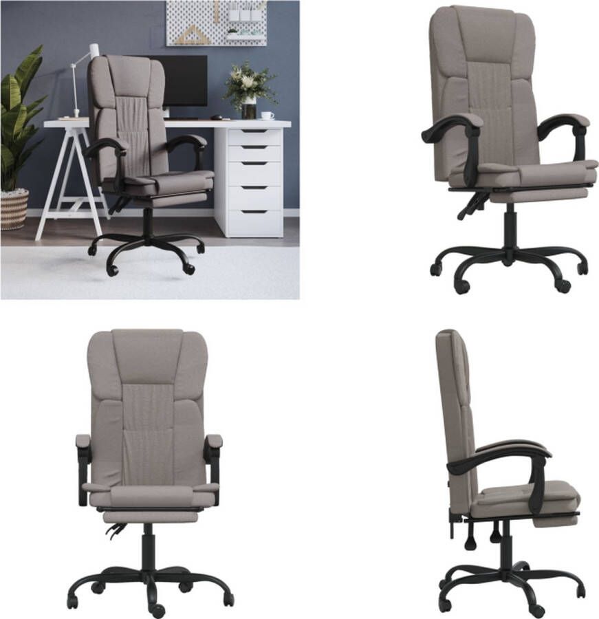 VidaXL Kantoorstoel verstelbaar stof taupe Verstelbare Bureaustoel Stoel Bureaustoel Computerstoel