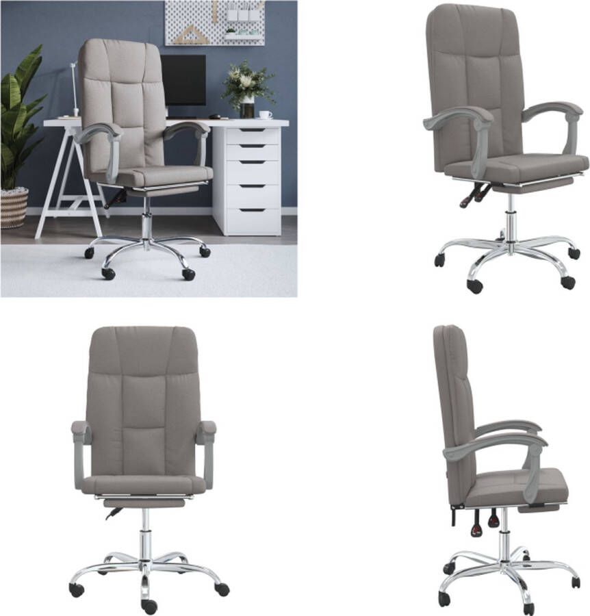 VidaXL Kantoorstoel verstelbaar stof taupe Verstelbare Bureaustoel Stoel Bureaustoel Computerstoel