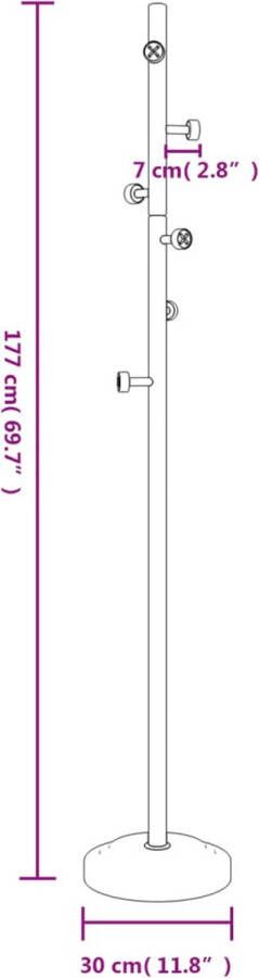 VidaXL -Kapstok-177-cm-gepoedercoat-ijzer-wit